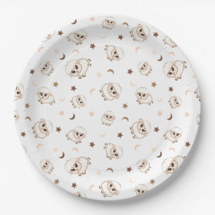 Assiettes En Carton Motif Pastel Sheep