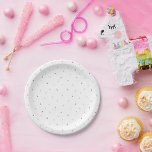 Assiettes En Carton Motif Pastel Triangle