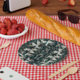 Assiettes En Carton Motif Peau de Serpent 