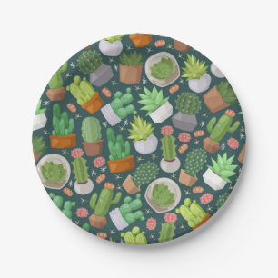 Assiettes En Carton motif plante