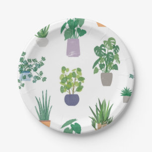 Assiettes En Carton motif plante