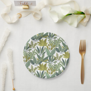 Assiettes En Carton motif plante
