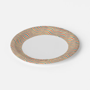 Assiettes En Carton motif rayé