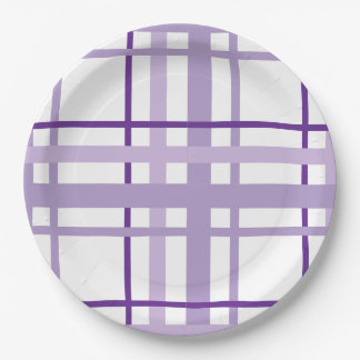 Assiettes En Carton Motif rayures violettes