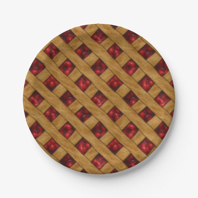 Assiettes En Carton Motif Red Cherry Pie pour boulangers (Devant)