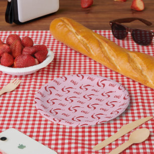 Assiettes En Carton Motif Red Chili Peppers