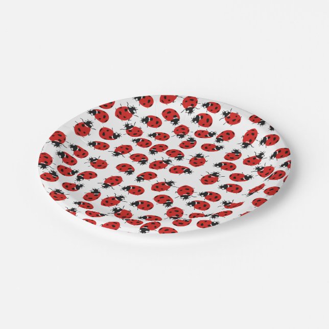 Assiettes En Carton Motif Red Ladybug (Angle)