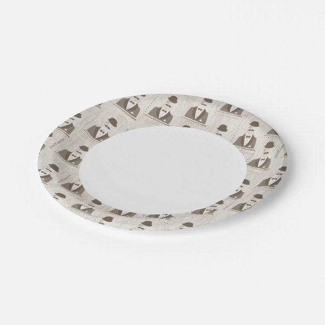 Assiettes En Carton motif rétro (Angle)