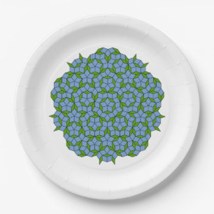 Assiettes En Carton Motif Rhombus Penrose vert et bleu