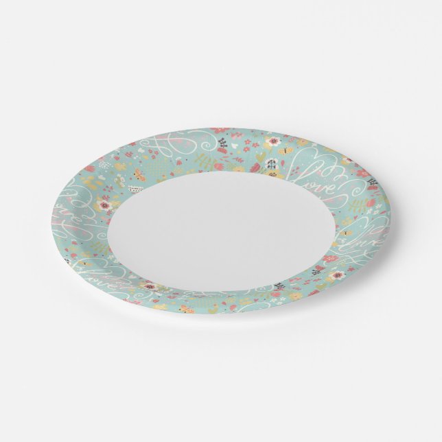 Assiettes En Carton Motif romantique lumineux moderne (Angle)