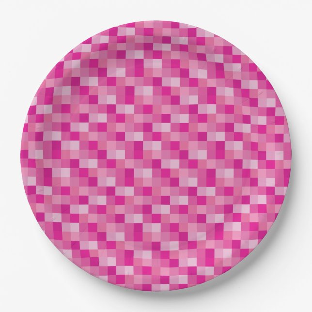 Assiettes En Carton Motif rose de Pixelated (Devant)