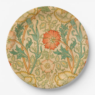 Assiettes En Carton Motif rose et Rose (par William Morris)
