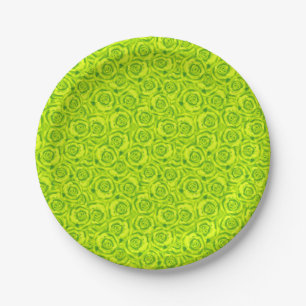 Assiettes En Carton Motif rose fleuri Abstrait