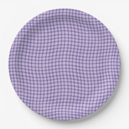 Assiettes En Carton Motif sans couture à carreaux écossais violets