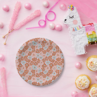 Assiettes En Carton Motif sans couture rétro