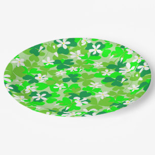 Assiettes En Carton Motif Shamrock de la Saint Patrick