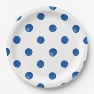 Assiettes En Carton Motif shibori pois