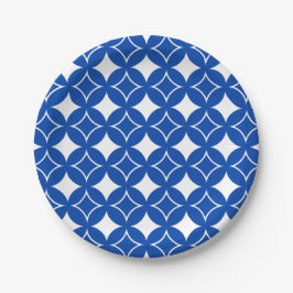 Assiettes En Carton Motif shippo bleu et blanc
