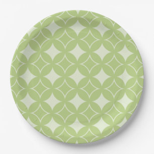 Assiettes En Carton Motif shippo vert olive