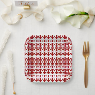 Assiettes En Carton Motif simple double bonheur Mariage chinois