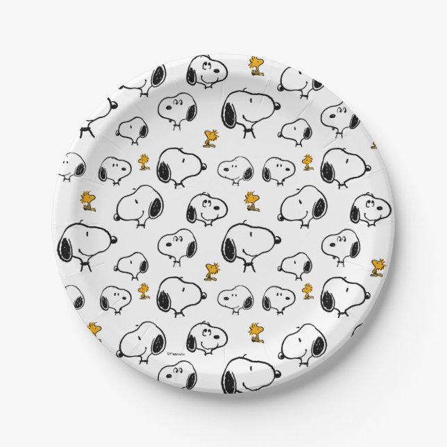 Assiettes En Carton Motif Snoopy & Woodstock (Devant)