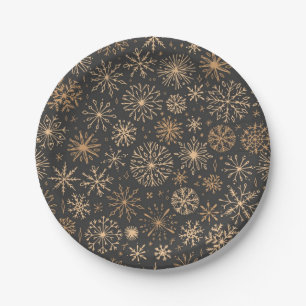Assiettes En Carton Motif Snowflake