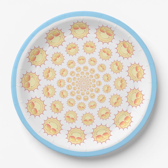 Assiettes En Carton Motif soleil (Devant)