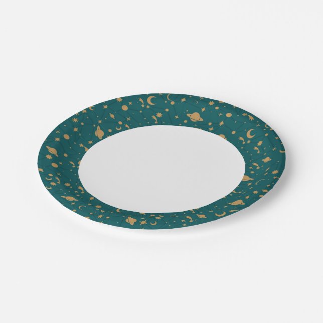 Assiettes En Carton motif spatial (Angle)