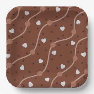 Assiettes En Carton Motif Specké au coeur de chocolat foncé