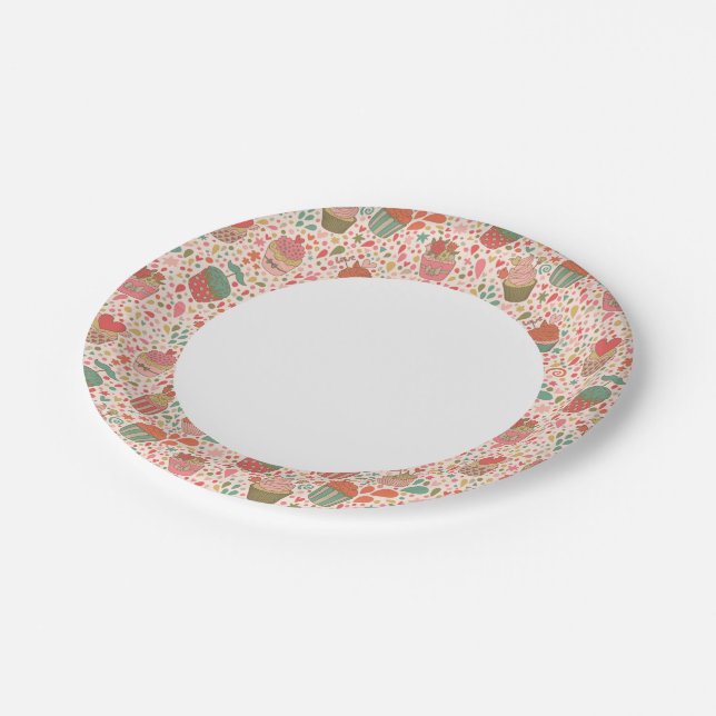 Assiettes En Carton motif sucré (Angle)