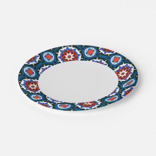 Assiettes En Carton Motif Suzani aux ornements audacieux