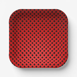 Assiettes En Carton Motif tendance et chic rouge et noir