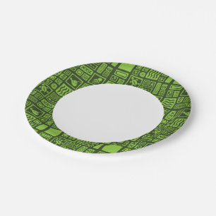 Assiettes En Carton Motif Tiki