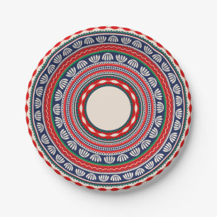 Assiettes En Carton motif traditionnel roumain