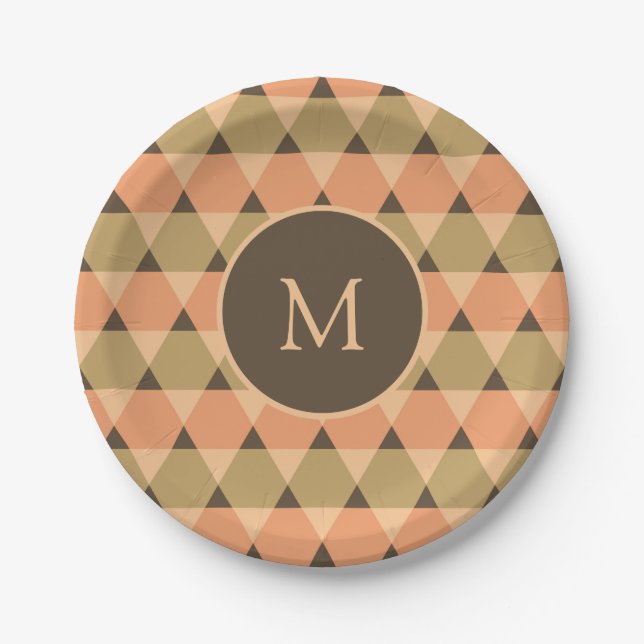 Assiettes En Carton Motif triangles (Devant)