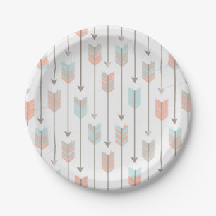 Assiettes En Carton Motif tribal de flèches