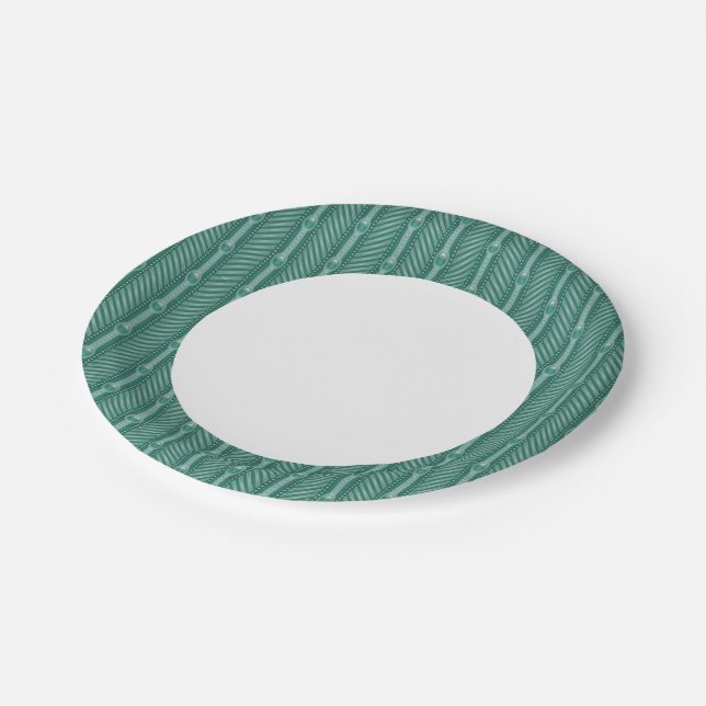 Assiettes En Carton Motif Turquoise ornemental (Angle)