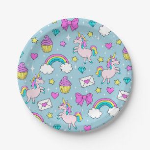 Assiettes En Carton Motif Unicorn mignon