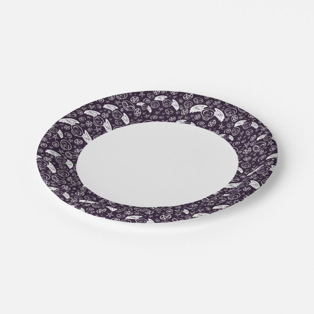 Assiettes En Carton Motif "vaudou" (Angle)