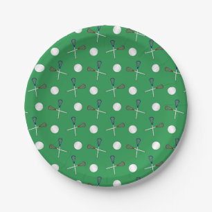 Assiettes En Carton Motif vert de lacrosse