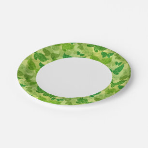 Assiettes En Carton Motif vert de printemps