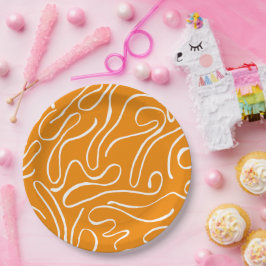 Assiettes En Carton Motif Vibes Abstrait