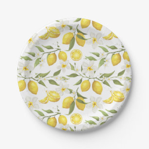 Assiettes En Carton Motif vintage Lemon Tree