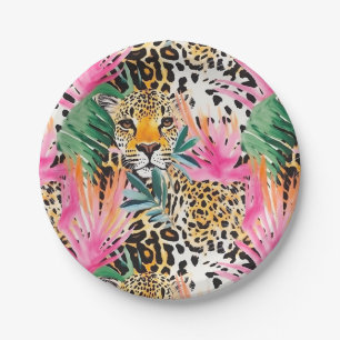 Assiettes En Carton Motifs Leopard  pour animaux Safari