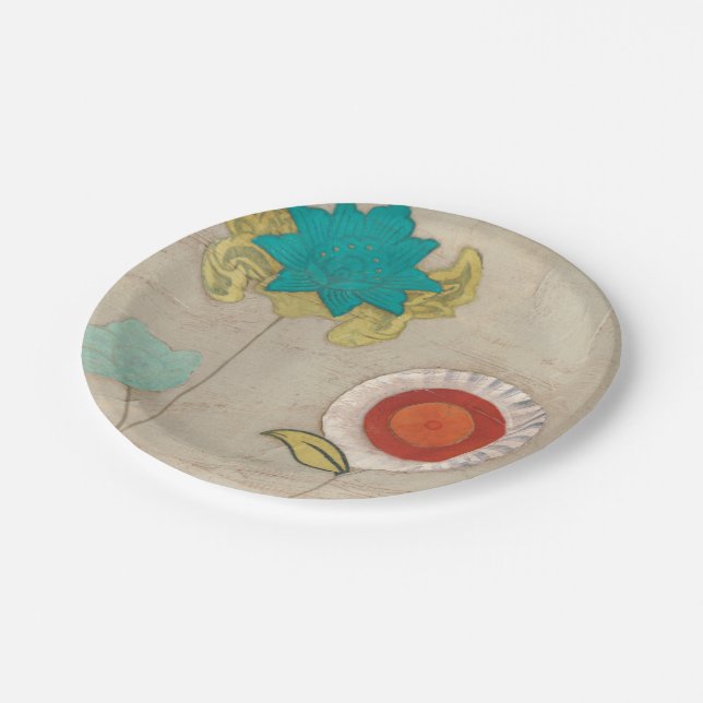 Assiettes En Carton Motifs pétaux I (Angle)