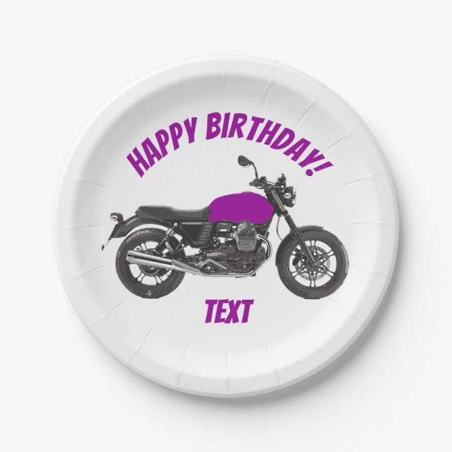 Assiettes En Carton Moto (Devant)