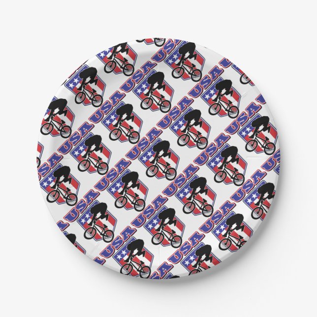 Assiettes En Carton Moto USA-BMX (Devant)