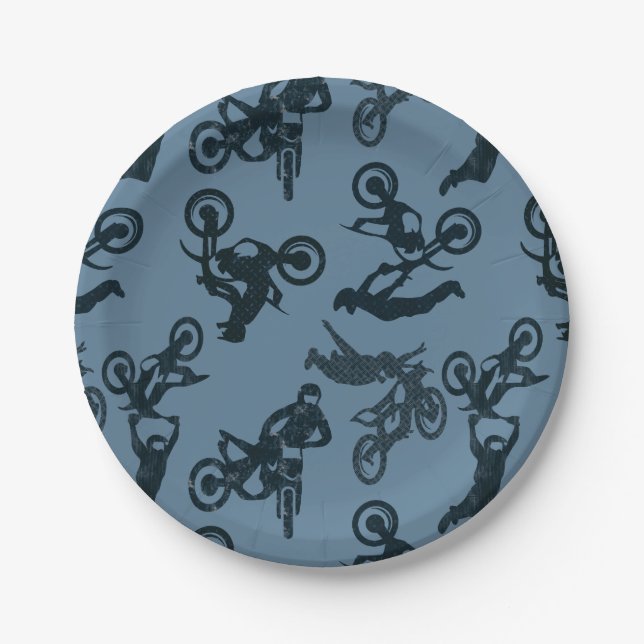 Assiettes En Carton Motocross (Devant)