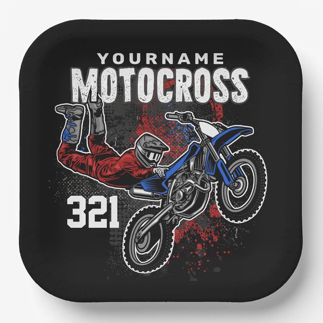 Assiettes En Carton Motocross Motocross Racing FMX Tricks personnalisé (Créateur téléchargé)