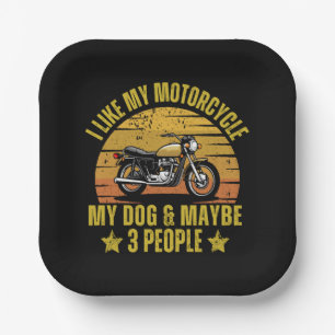Assiettes En Carton Motocyclette de chien